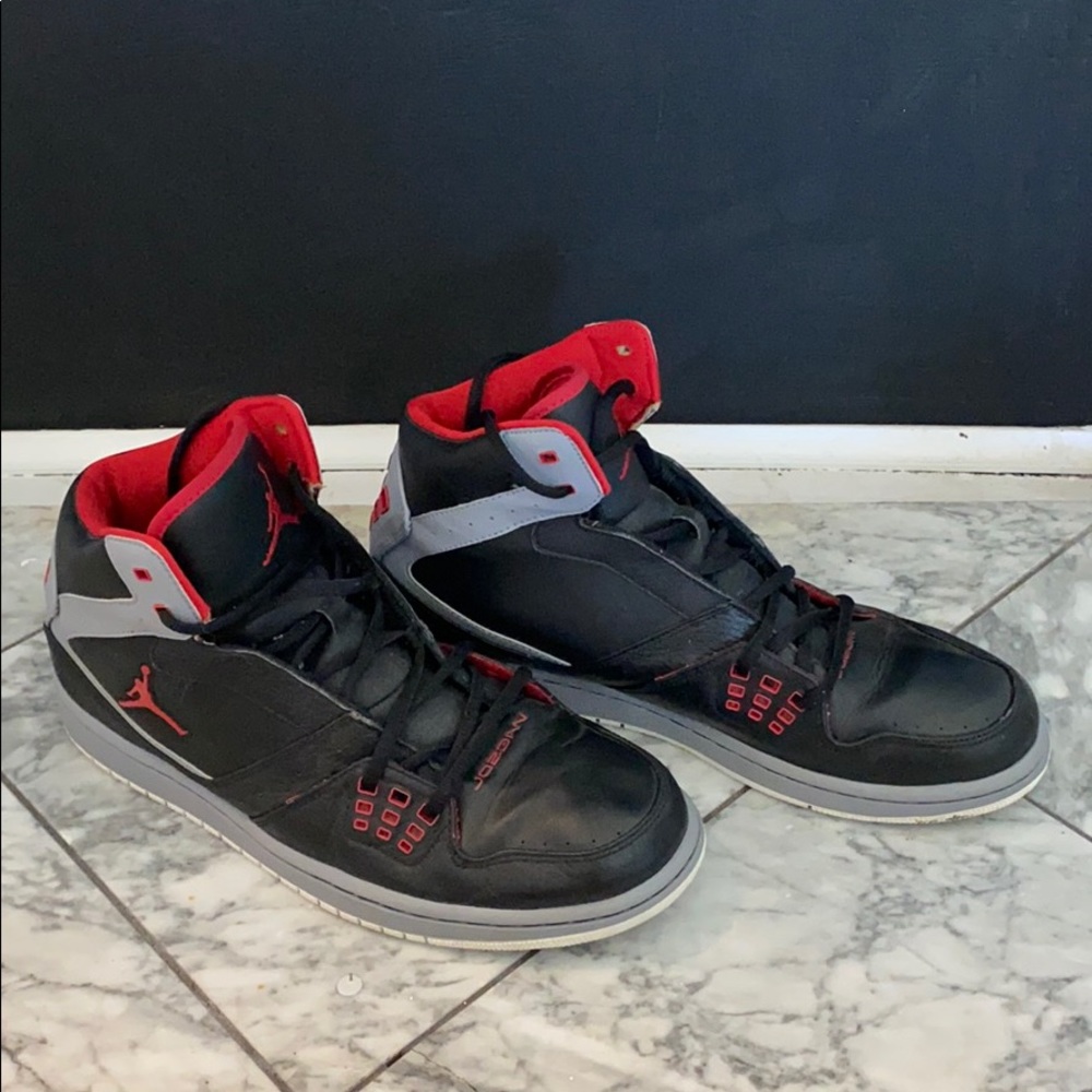 Black, Gray, and Red Jordan’s